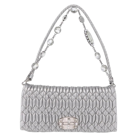 Miu Miu Crystal Clutch Matelasse Leather Medium