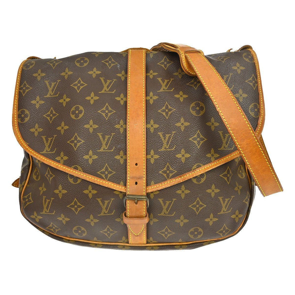 Louis Vuitton Saumur Handbag Monogram Canvas 35