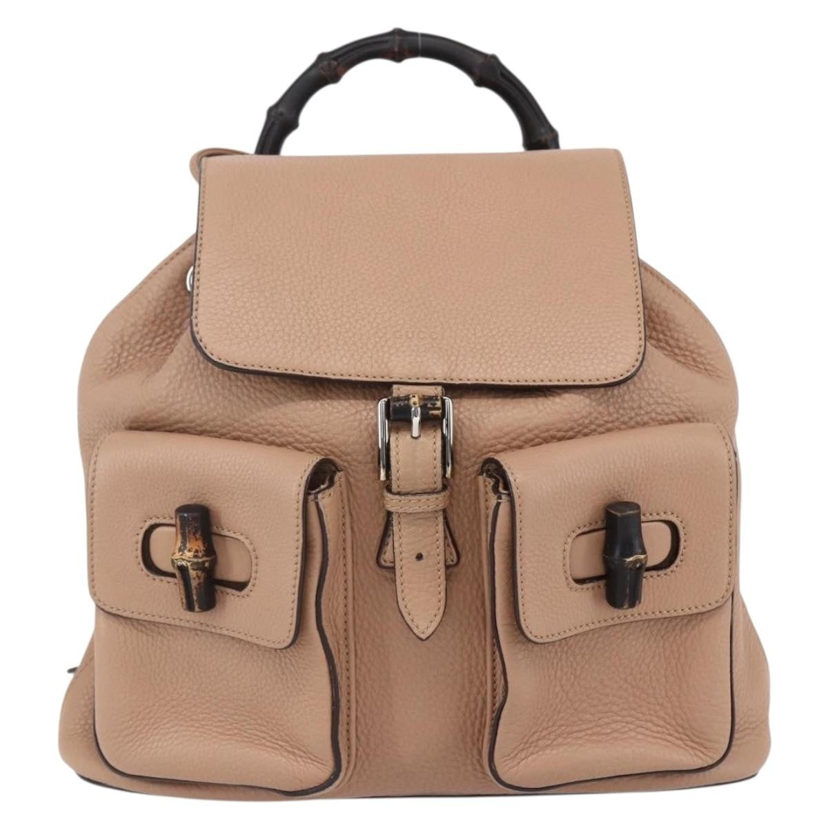 Gucci Vintage Bamboo Backpack Leather Product Image