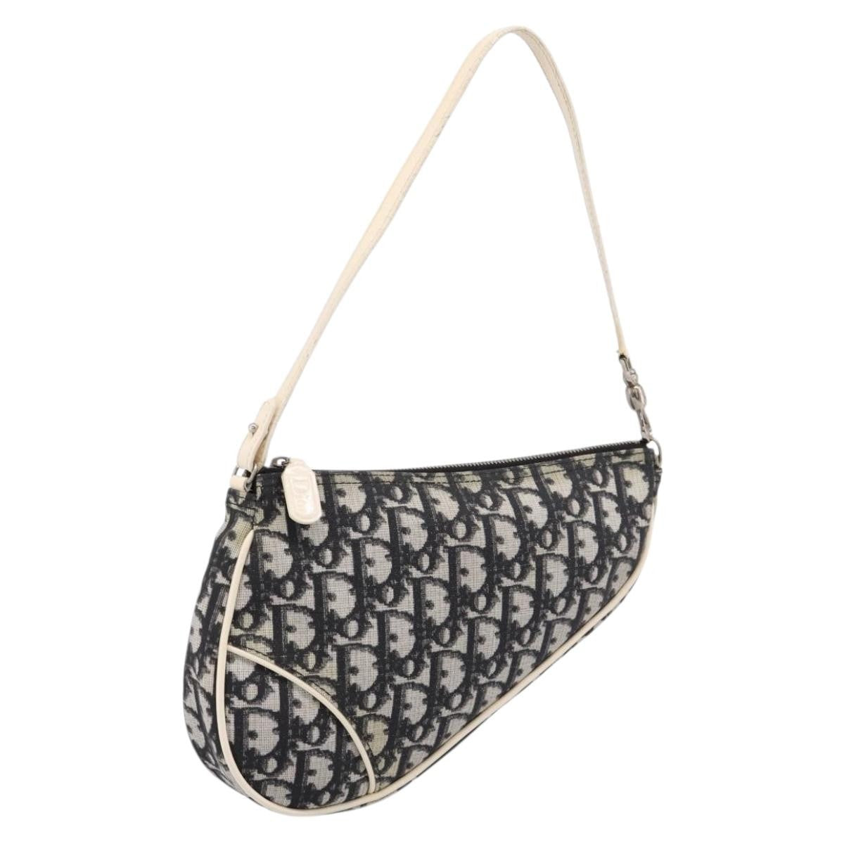 Christian Dior Vintage Saddle Diorissimo Canvas Small