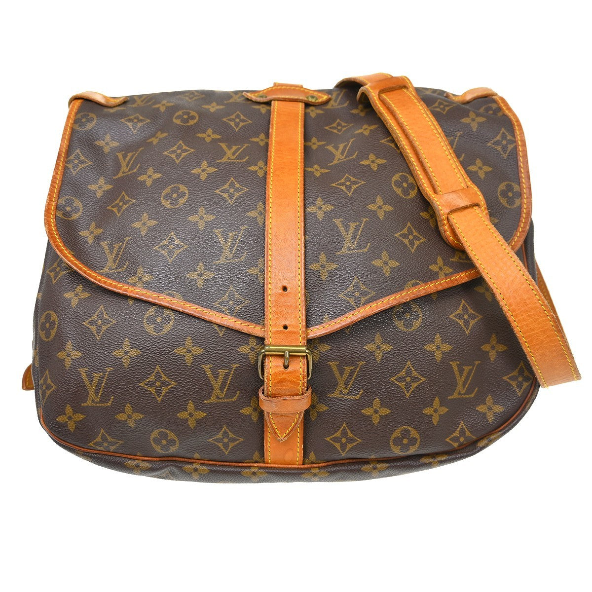 Louis Vuitton Saumur Handbag Monogram Canvas 35