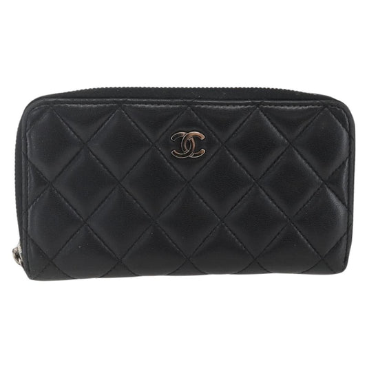 Chanel Zip Around Organizer Wallet Quilted Lambskin Large