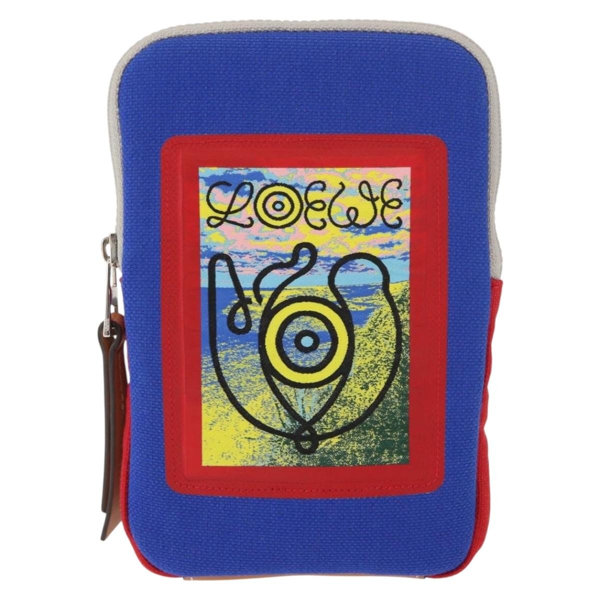 Loewe Eye/Loewe/Nature Zip Neck Pouch Canvas with Applique Product Image