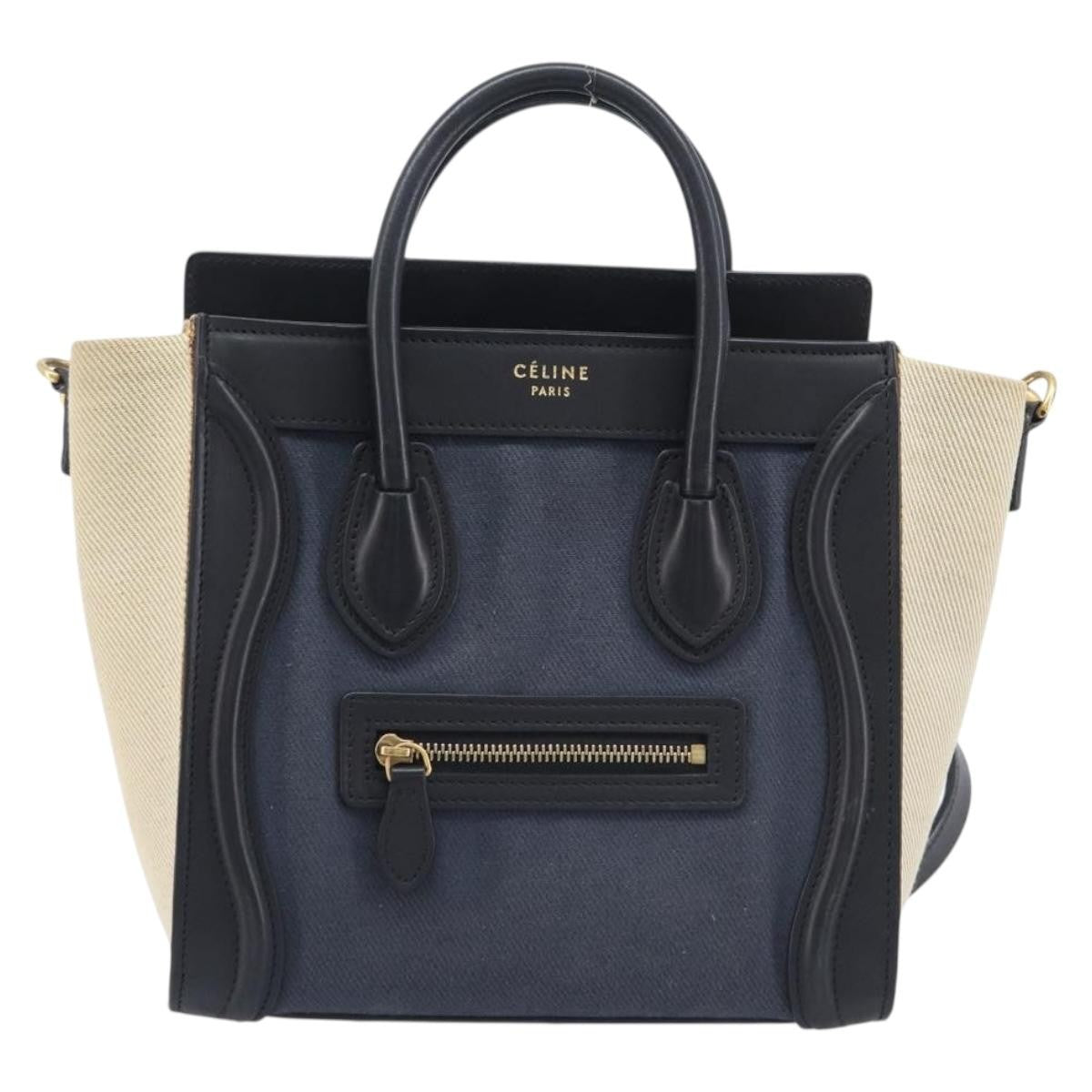 Celine Tricolor Luggage Canvas and Leather Nano