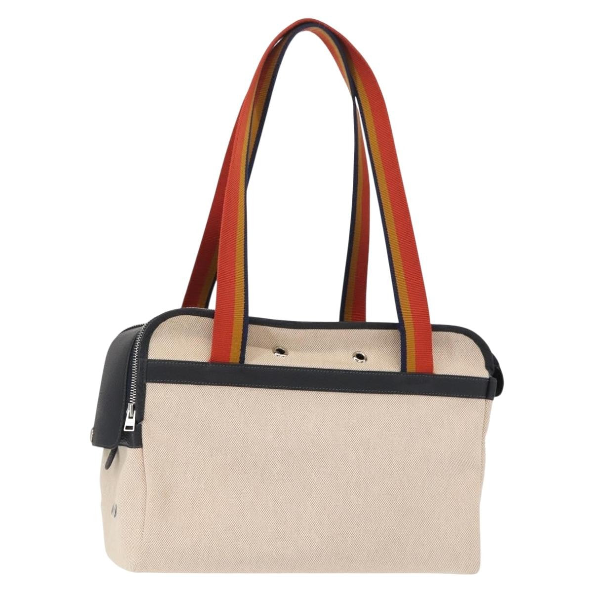 Hermes Sac de Transport pour Chiens Pet Dog Carrier Toile with Leather Product Image