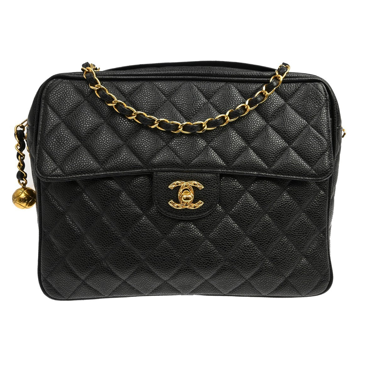 Chanel Vintage Front Pocket Quilted Caviar Medium