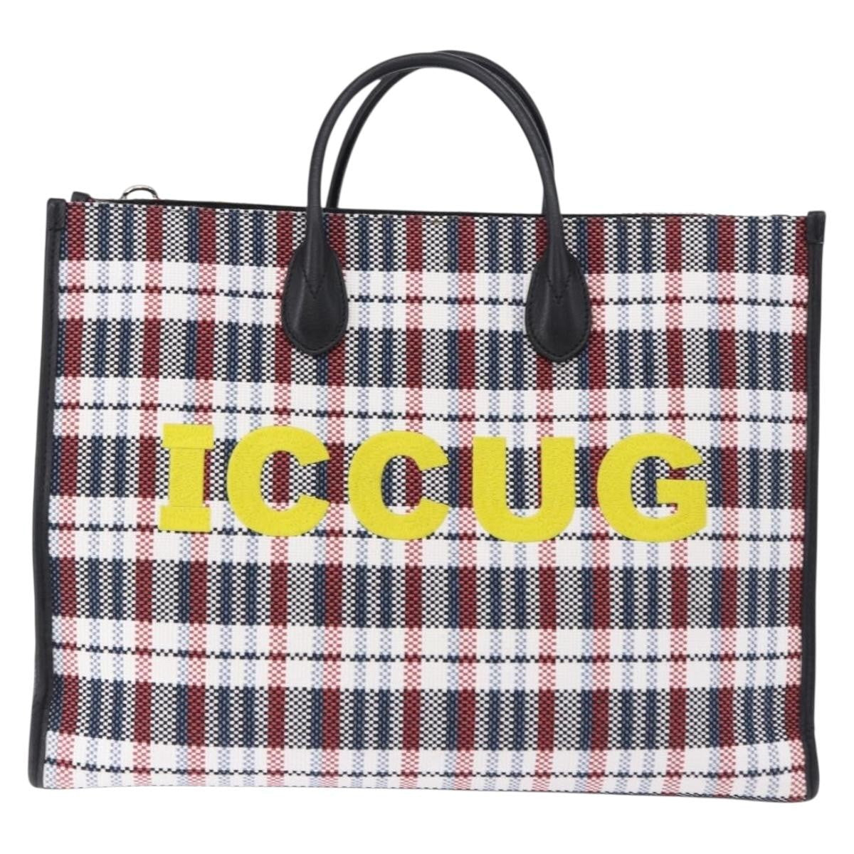 Gucci ICCUG Tote Embroidered Faux Raffia Large