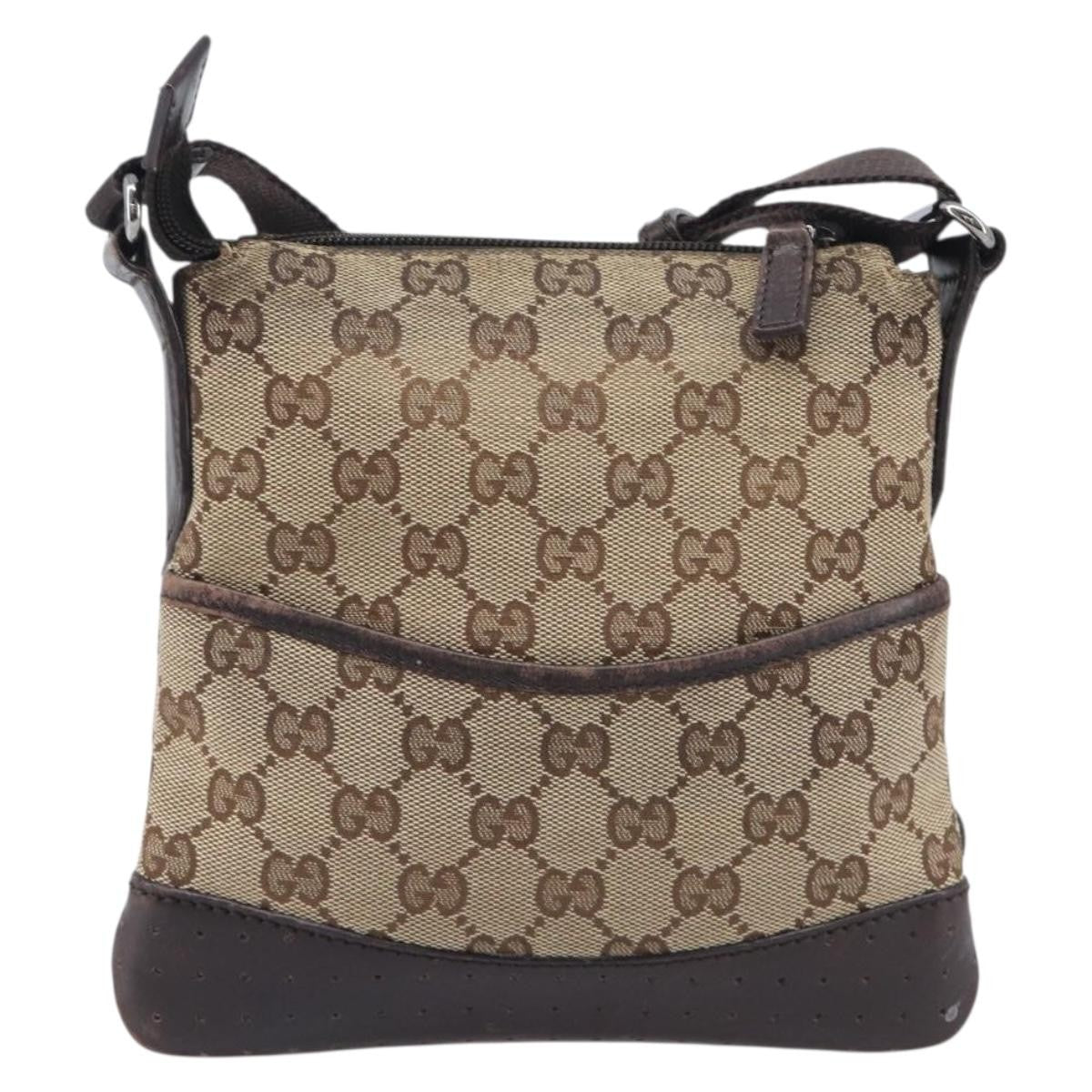 Gucci Zip Messenger GG Canvas with Perforated Leather Small