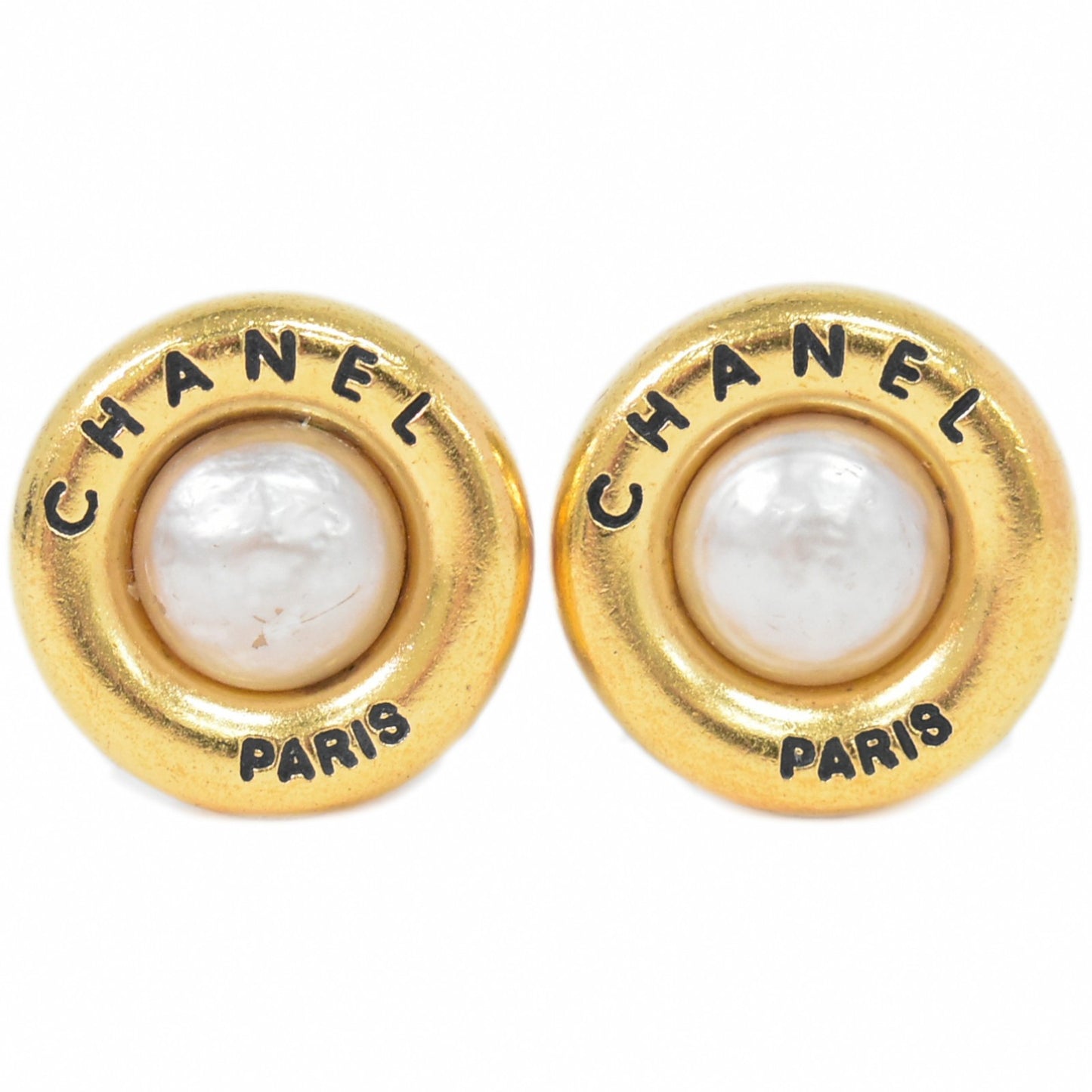 Chanel CC Hoop Clip-On Earrings Crystal Embellished Metal Product Image