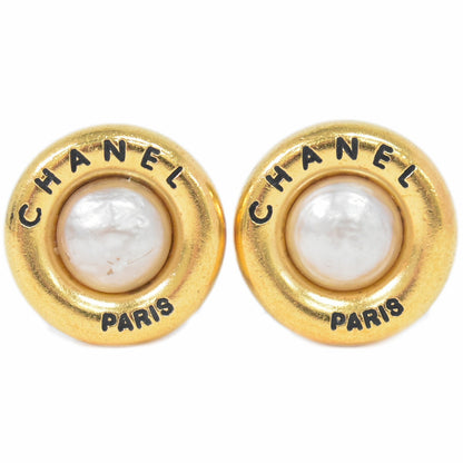 Chanel CC Hoop Clip-On Earrings Crystal Embellished Metal Product Image