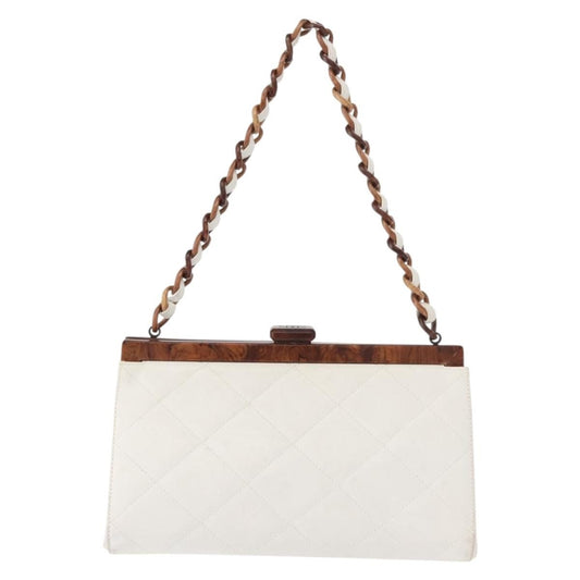 Chanel Resin Chain Clutch Bag Quilted Leather & Tortoise-shell Motif Resin Product Image