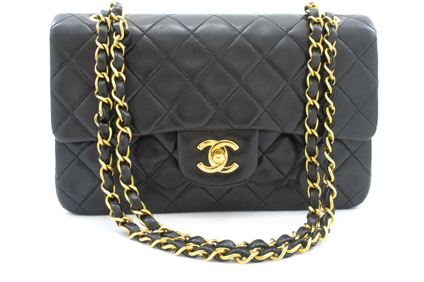Chanel Vintage Classic Double Flap Quilted Lambskin Small