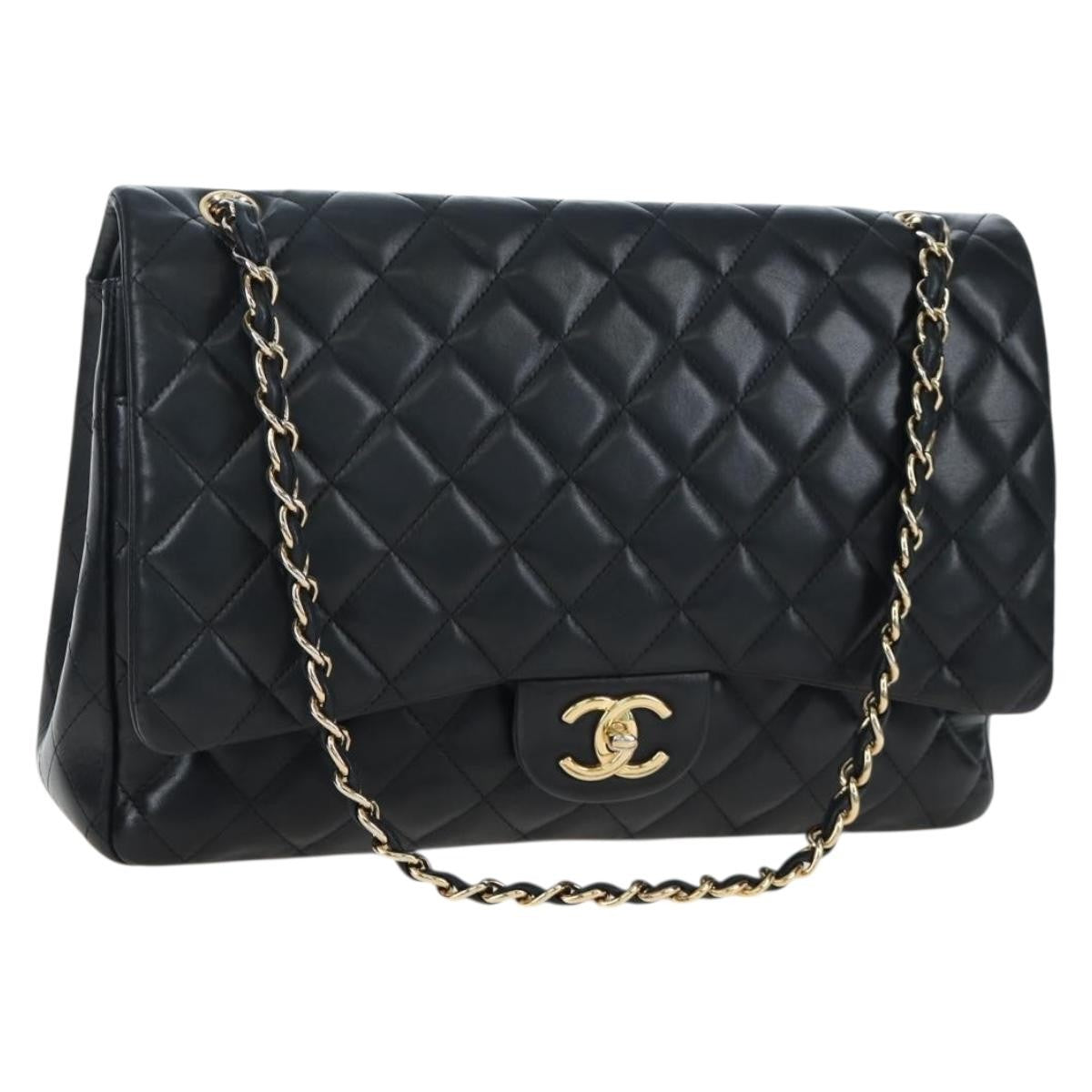 Chanel Classic Timeless Double Flap Quilted Caviar Maxi