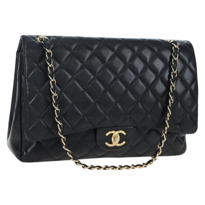 Chanel Classic Timeless Double Flap Quilted Caviar Maxi