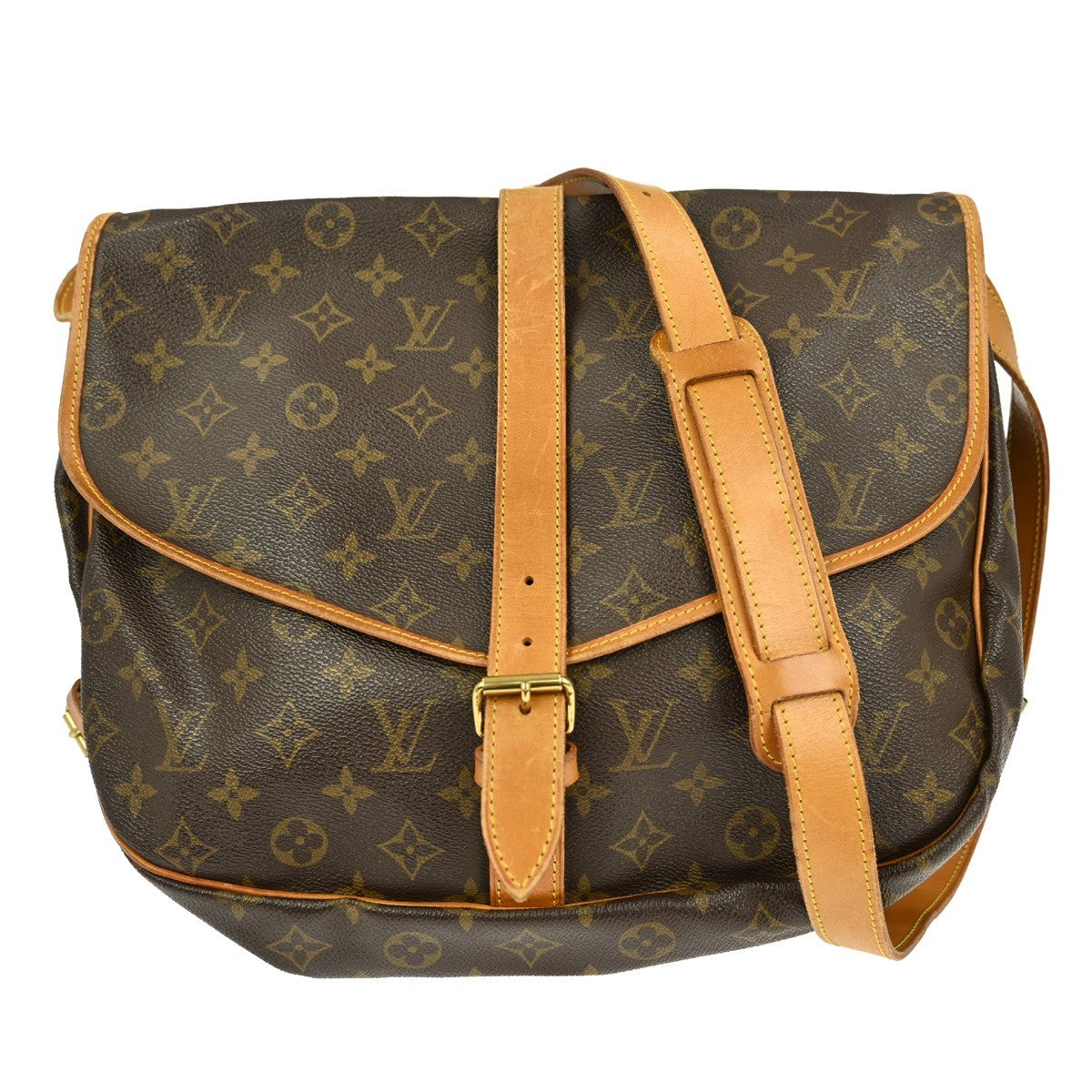 Louis Vuitton Saumur Handbag Monogram Canvas 35