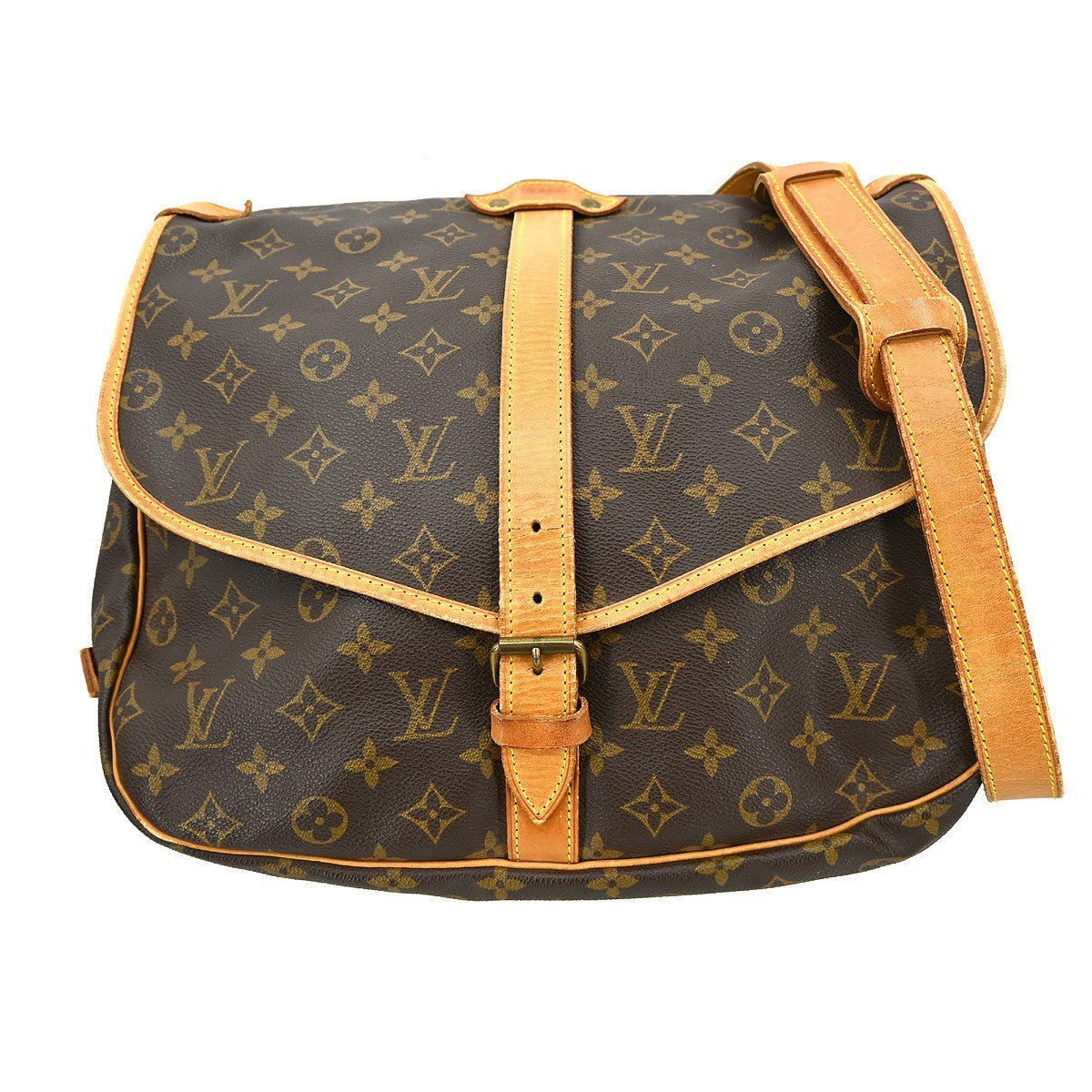Louis Vuitton Saumur Handbag Monogram Canvas 35