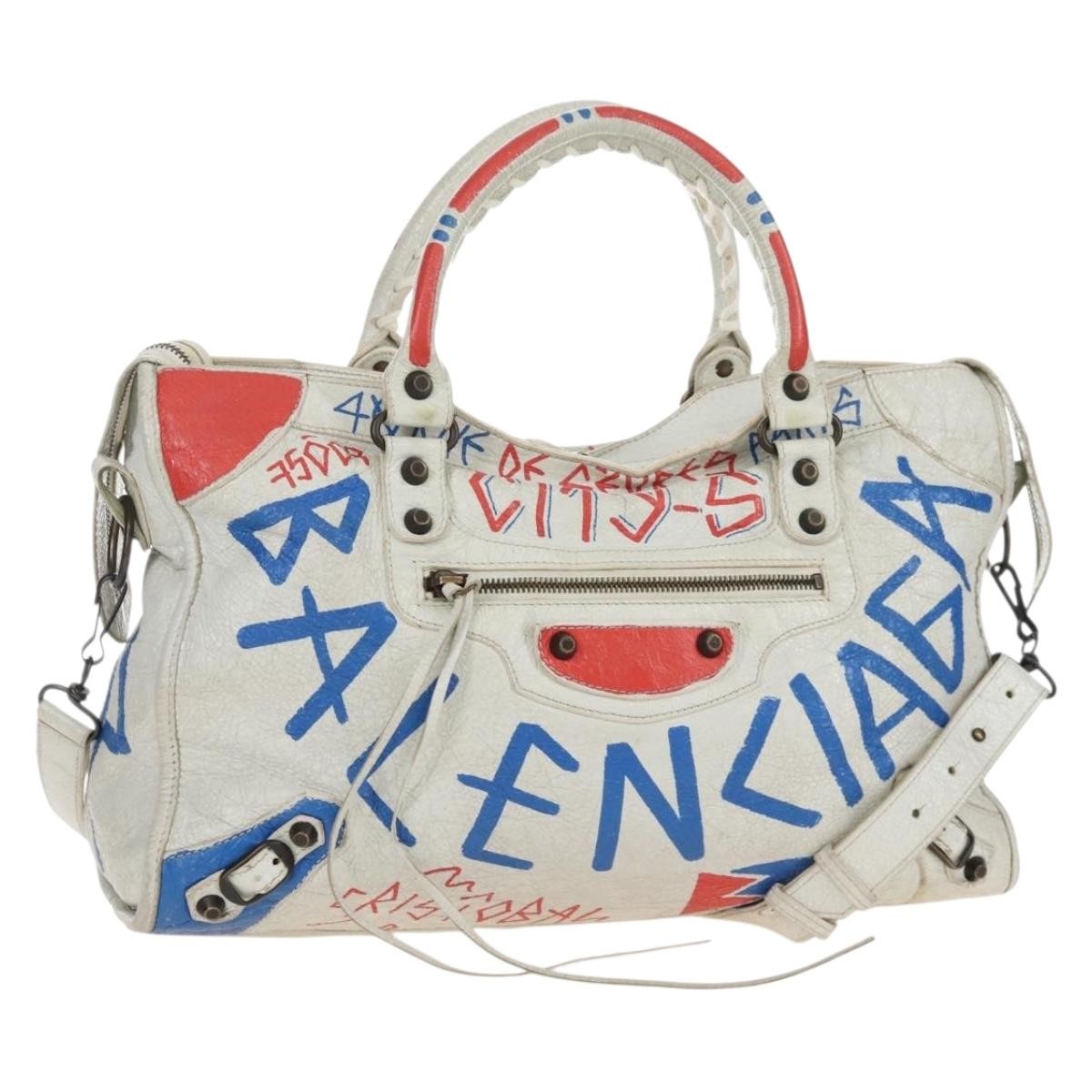 Balenciaga City Graffiti Classic Studs Leather Nano
