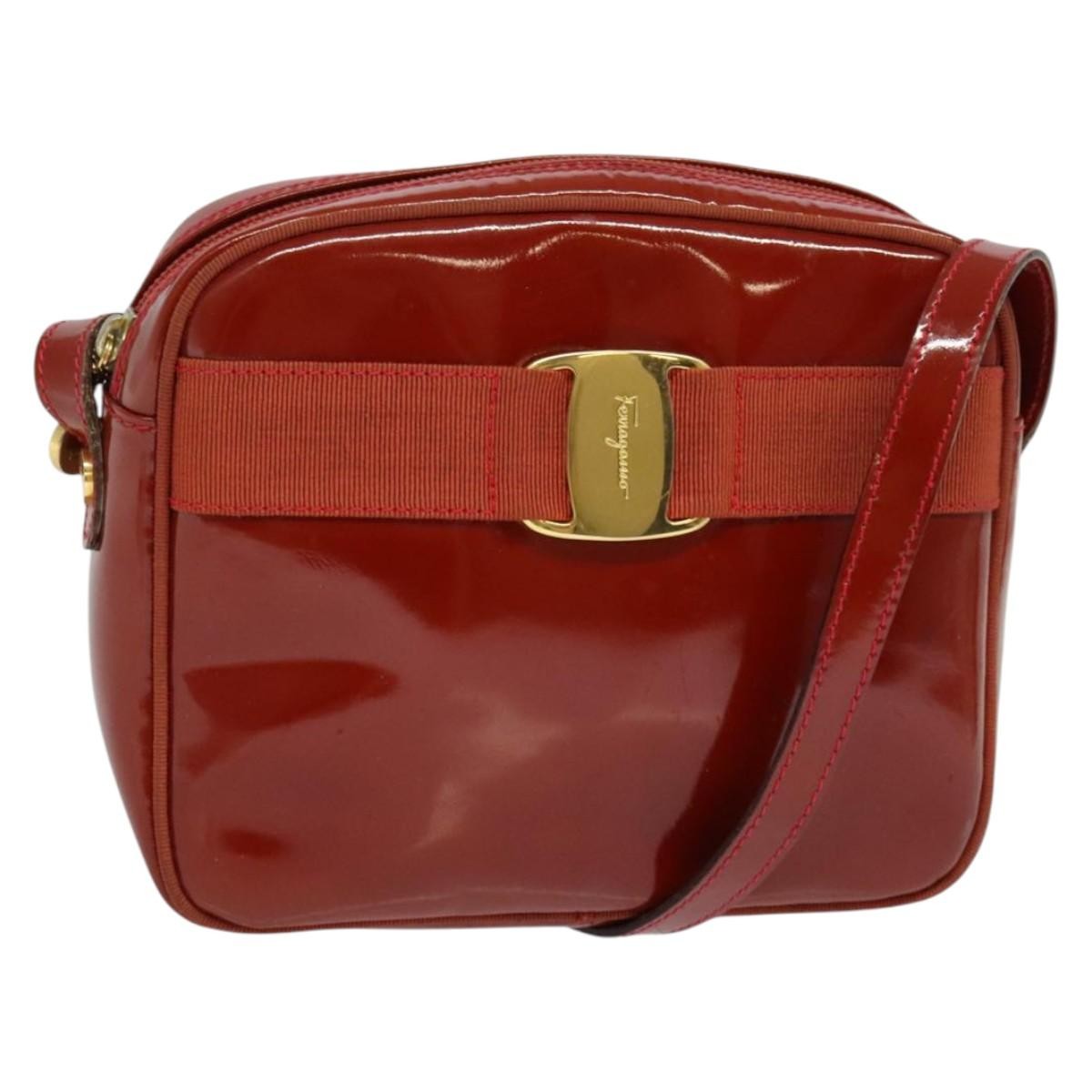 Salvatore Ferragamo Vala Shoulder Bag Patent Leather Product Image