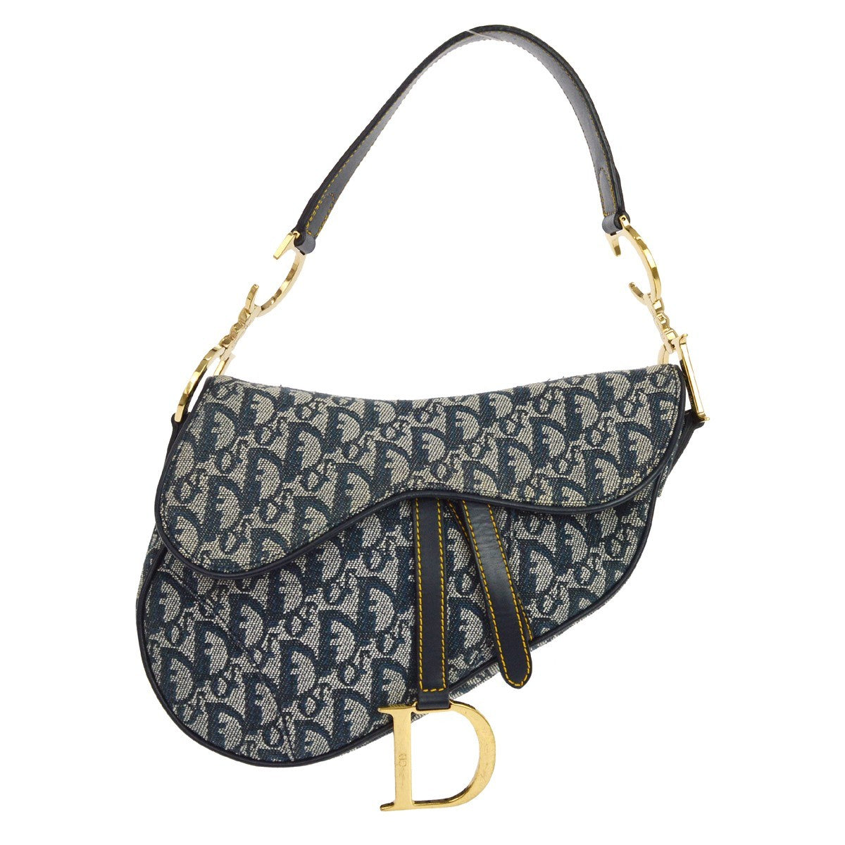 Christian Dior Saddle Handbag Oblique Canvas Medium