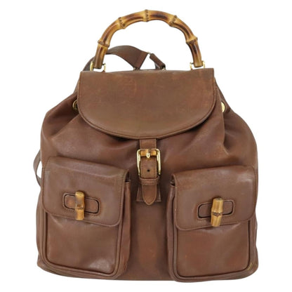 Gucci Vintage Bamboo Backpack Leather Product Image
