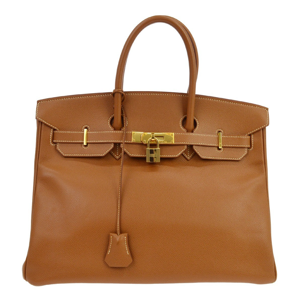 Hermes Birkin Brown Courchevel with Gold Hardware 35