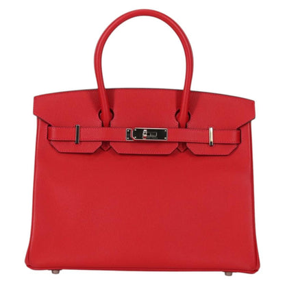 Hermes Birkin Handbag Red Epsom with Palladium Hardware 30