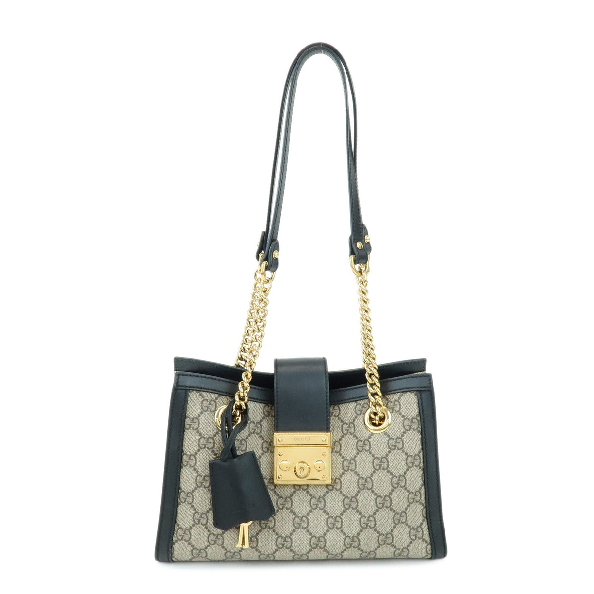 Gucci Padlock Chain GG Coated Canvas with Leather Small