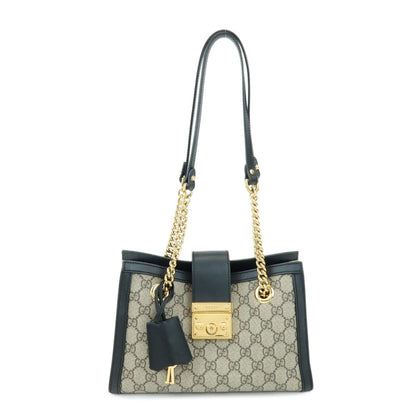 Gucci Padlock Chain GG Coated Canvas with Leather Small