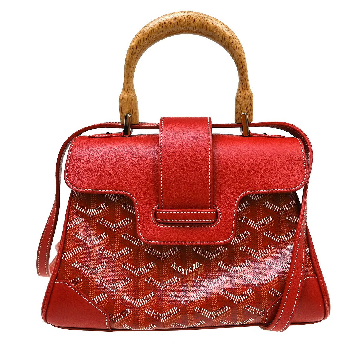 Goyard Saigon Top Handle Coated Canvas with Leather Mini