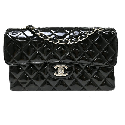 Chanel Timeless - Classic Double Flap Quilted Crinkled Patent Medium
