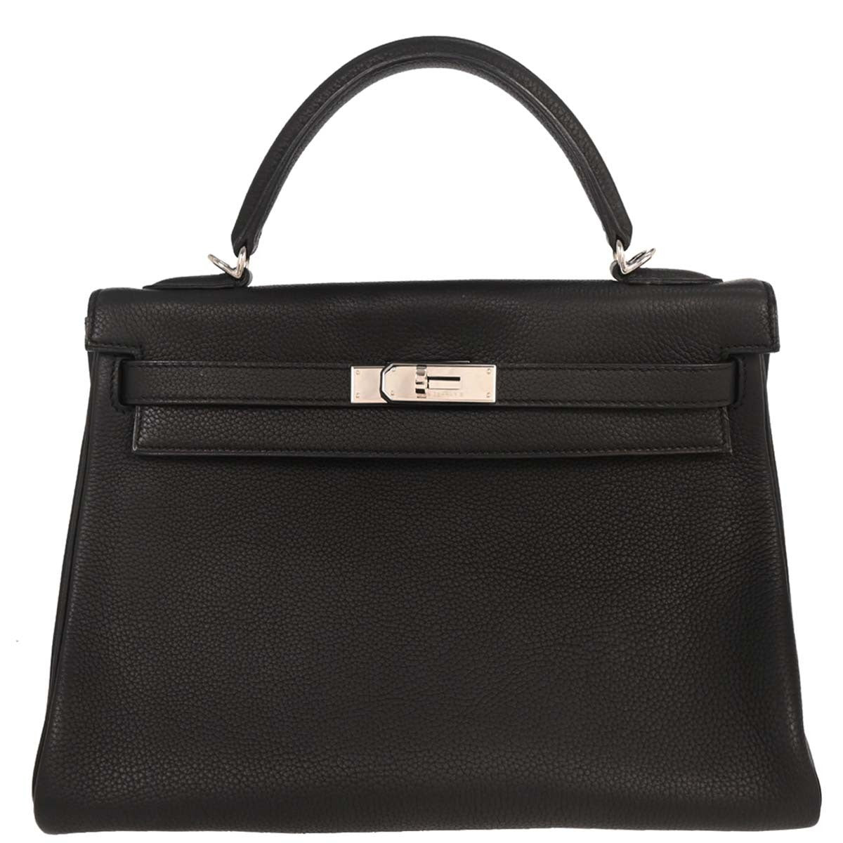 Hermes Kelly Handbag Black Togo with Gold Hardware 32