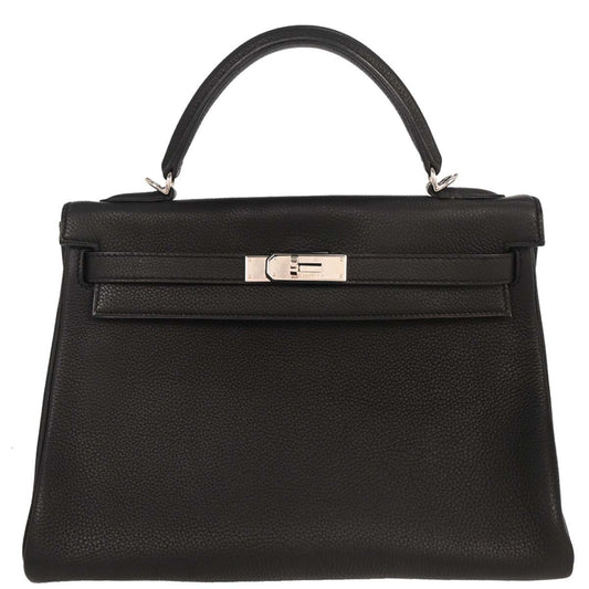 Hermes Kelly Handbag Black Togo with Gold Hardware 32