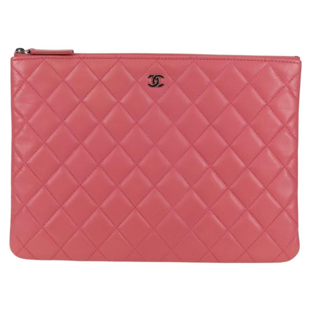 Chanel CC Casino O Case Clutch Quilted Lambskin Medium