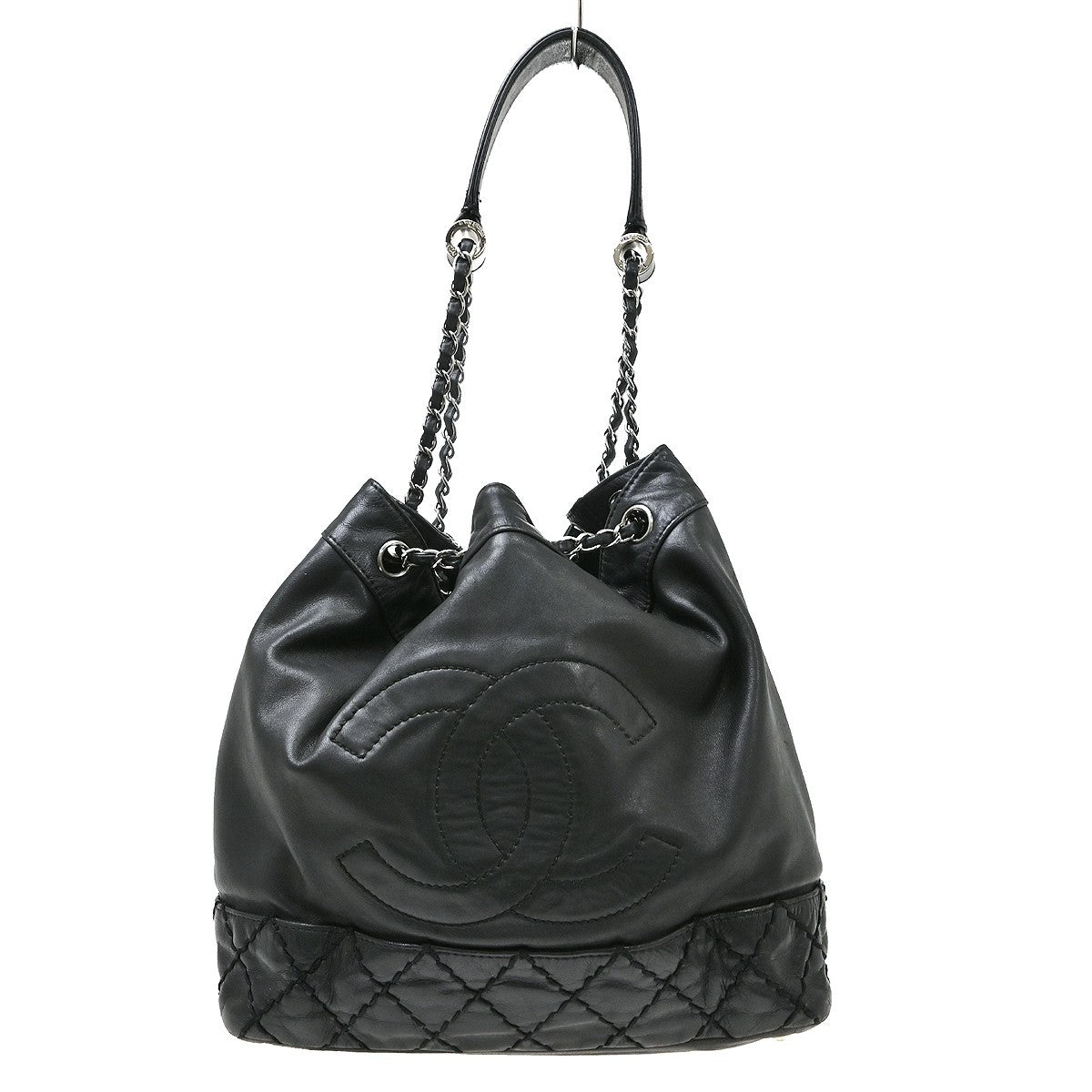 Chanel Vintage CC Drawstring Bucket Lambskin Medium