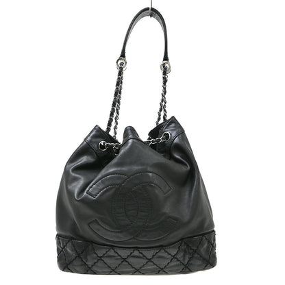Chanel Vintage CC Drawstring Bucket Lambskin Medium