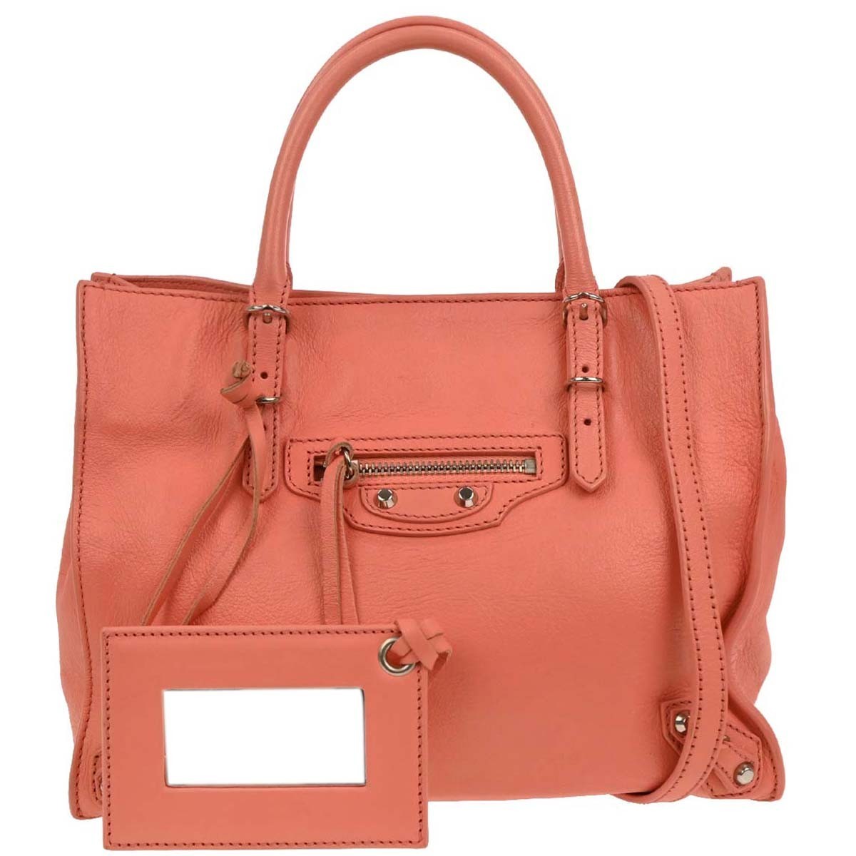 Balenciaga Papier A4 Zip Around Classic Studs Bag Leather Large