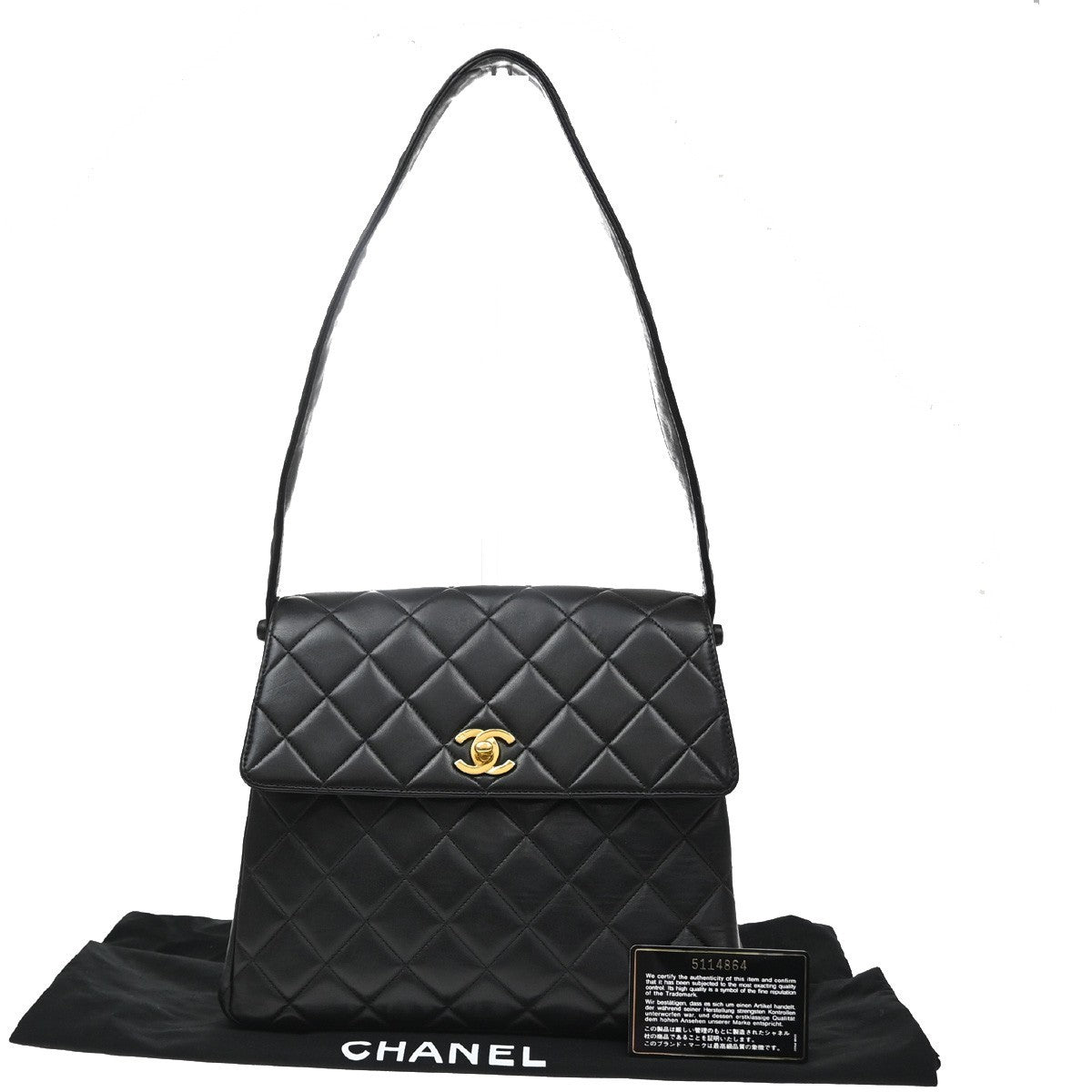 Chanel Vintage CC Square Flap Quilted Lambskin Medium