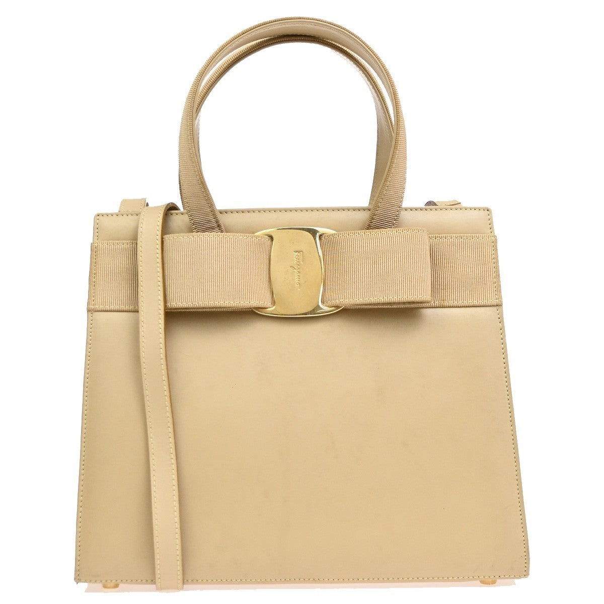 Salvatore Ferragamo Convertible Vara Bow Tote Leather Small
