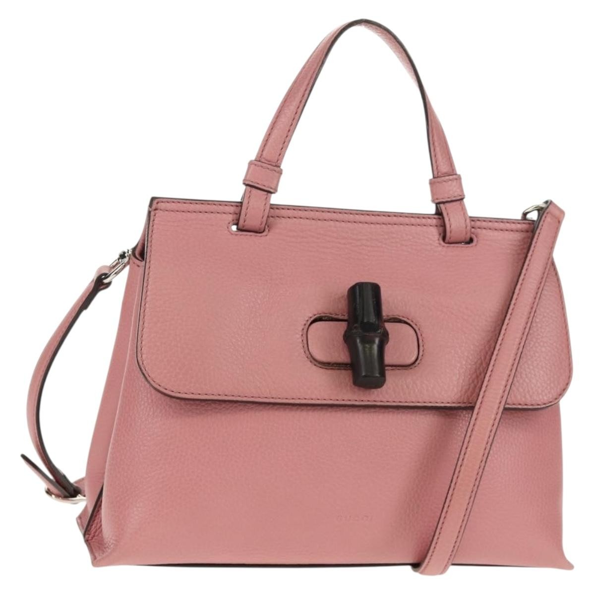 Gucci Bamboo Daily Top Handle Bag Leather Medium