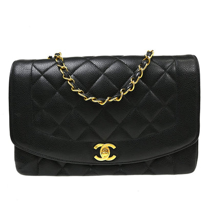 Chanel Vintage Diana Flap Quilted Caviar Medium