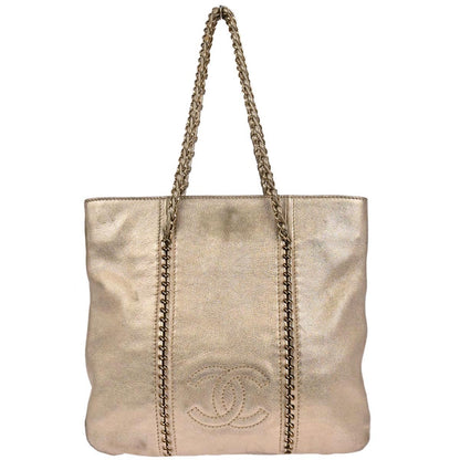 Chanel Luxe Ligne Zipped Tote Leather Large
