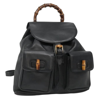 Gucci Vintage Bamboo Backpack Leather Product Image