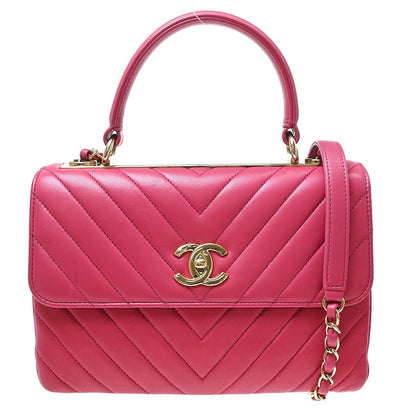 Chanel Trendy CC Top Handle Chevron Lambskin Medium