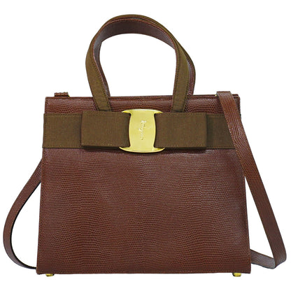 Salvatore Ferragamo Convertible Vara Bow Tote Leather Small