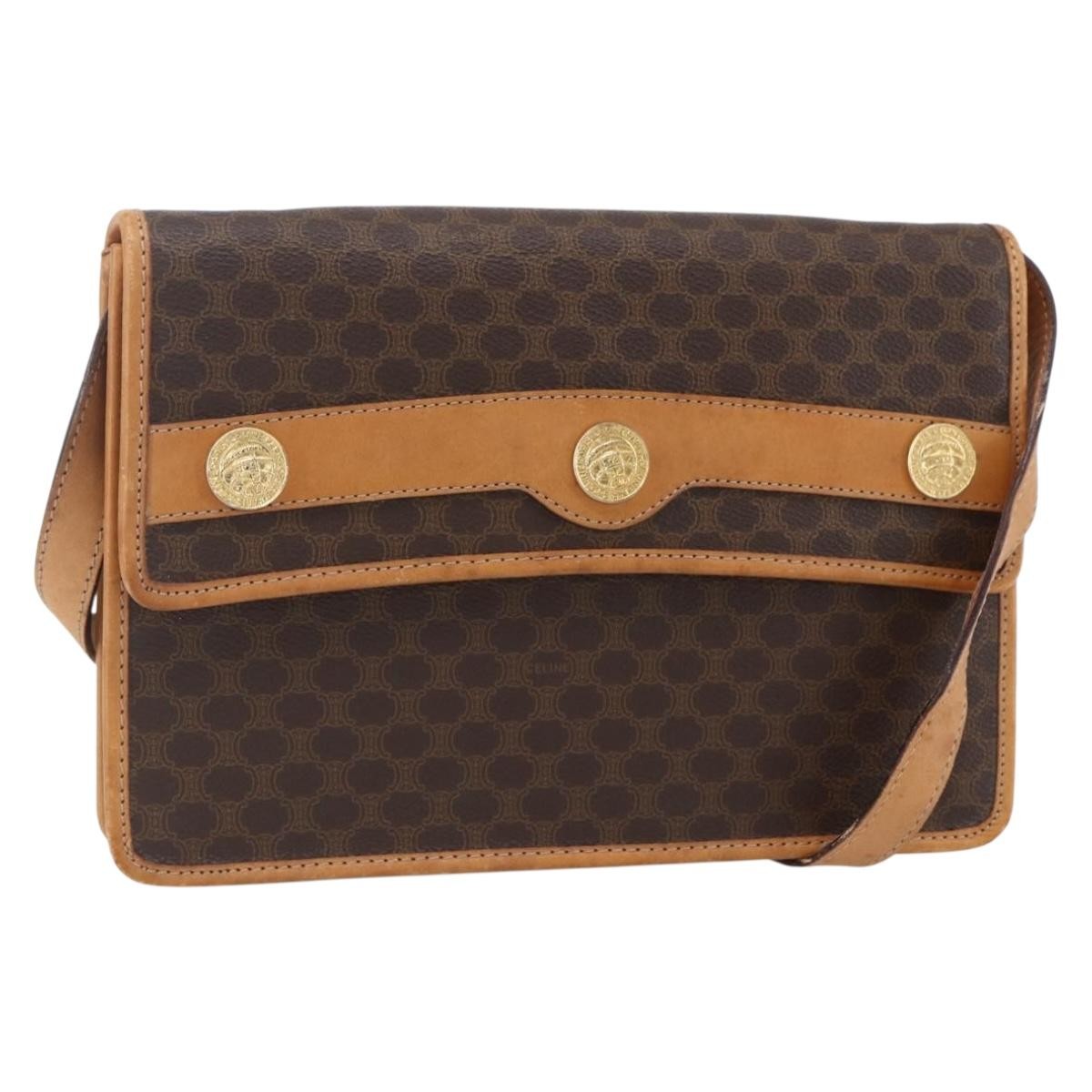 Celine Vintage Macadam Shoulder Bag Canvas and Leather Product Image