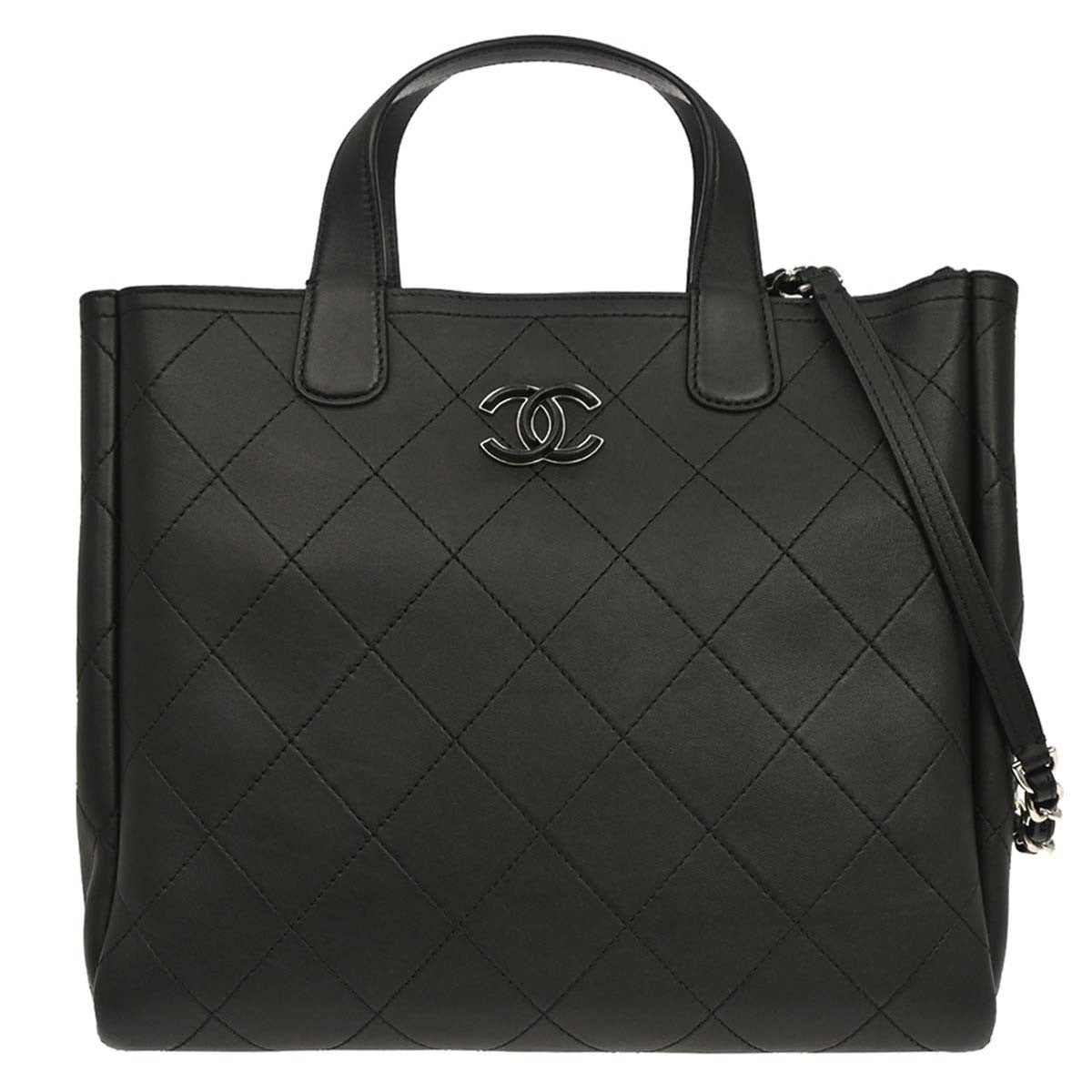 Chanel Covered CC Shopping Tote Stitched Calfskin Medium