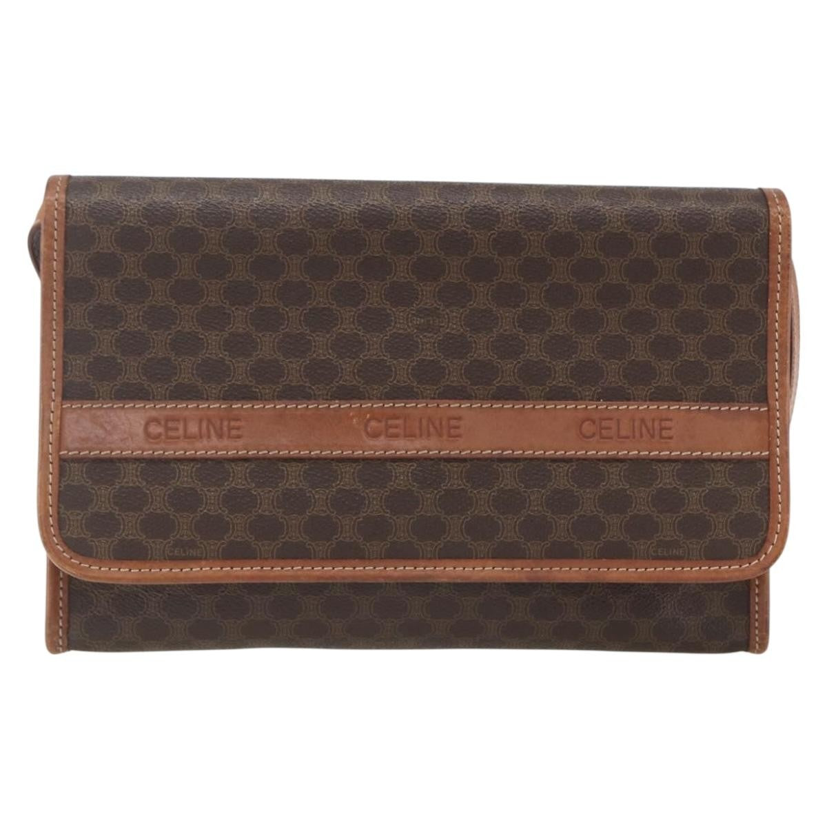 Celine Vintage Macadam Shoulder Bag Canvas and Leather Product Image