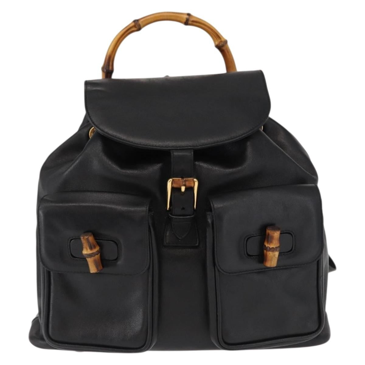 Gucci Vintage Bamboo Backpack Leather Product Image