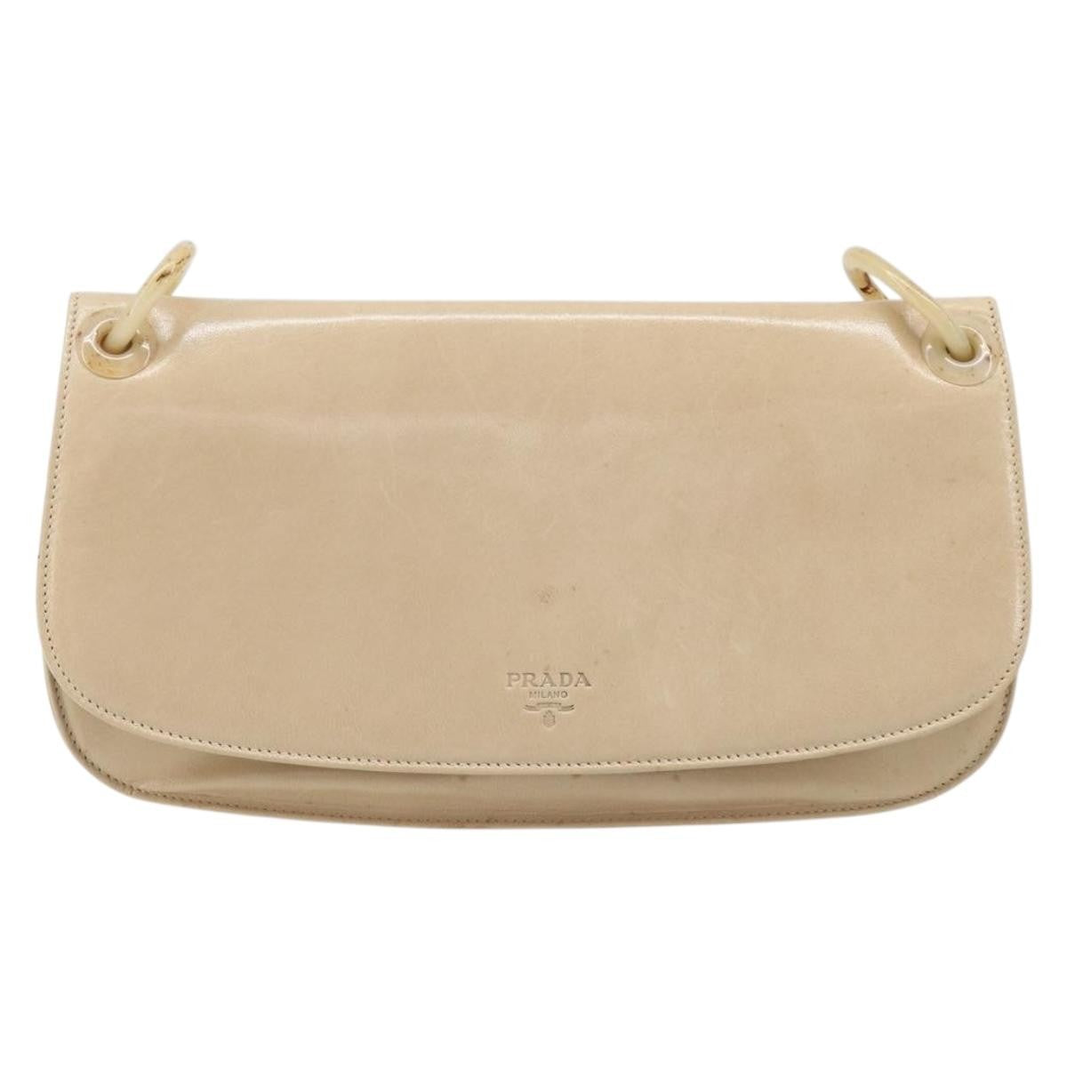Prada Resin Chain Ruffle Flap Leather Medium