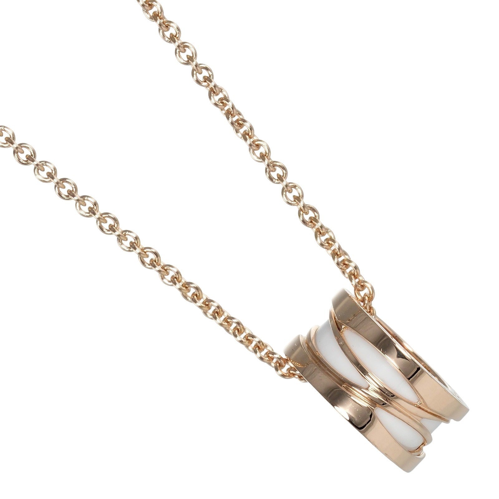 Bvlgari B.Zero1 Design Legend Zaha Hadid Pendant Necklace 18K Rose Gold with Ceramic Product Image